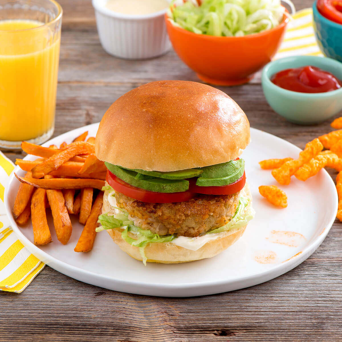 Burgers végé à l’avoine et aux haricots