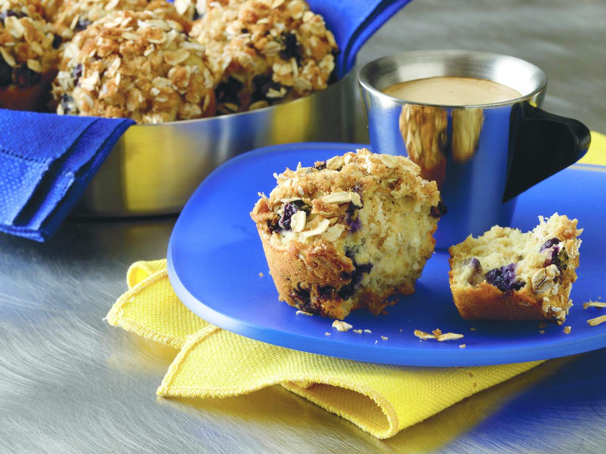 Lemon Blueberry Oatmeal Muffins