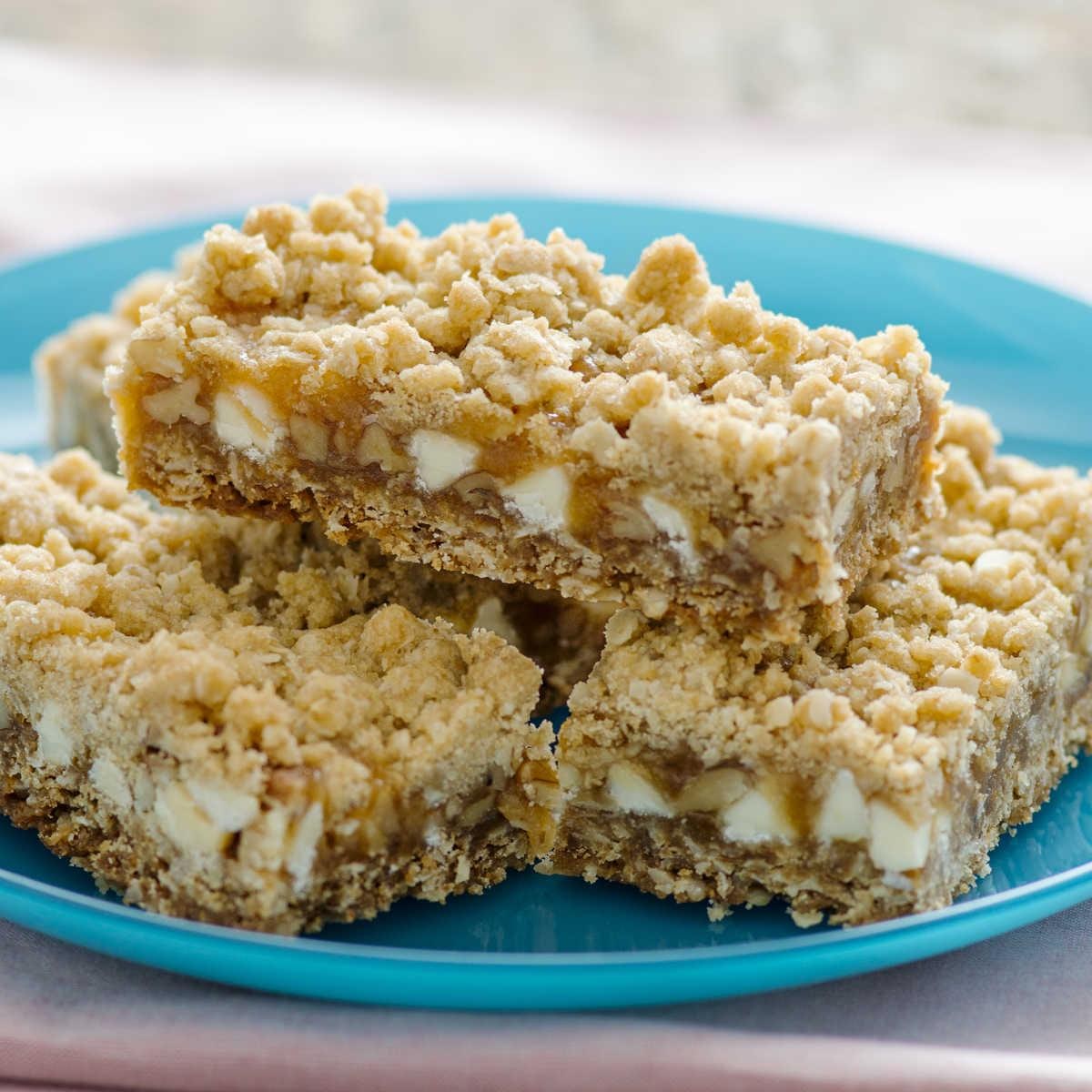 Oatmeal Caramel White Chip Bars