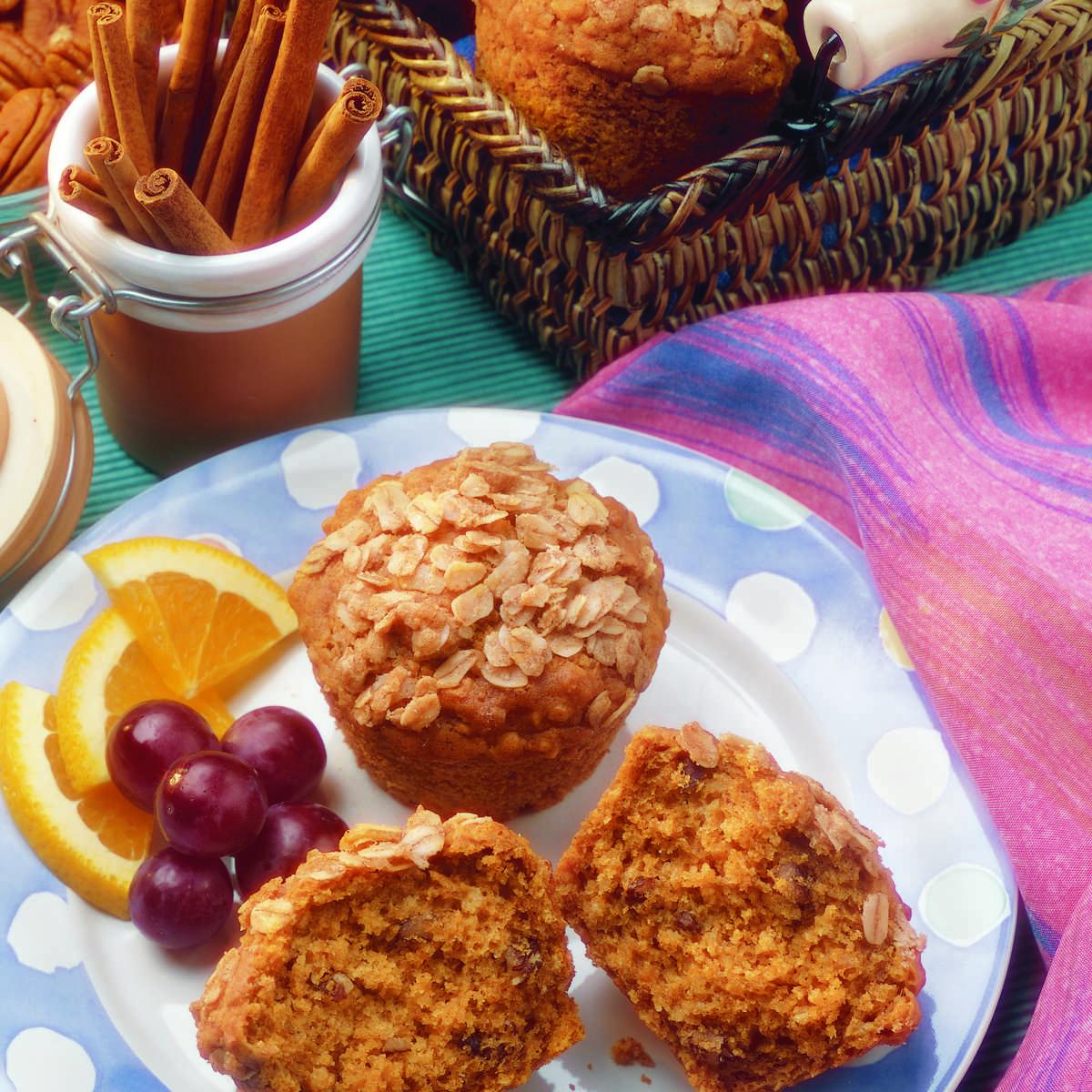 Muffins streusel au gruau et à la citrouille