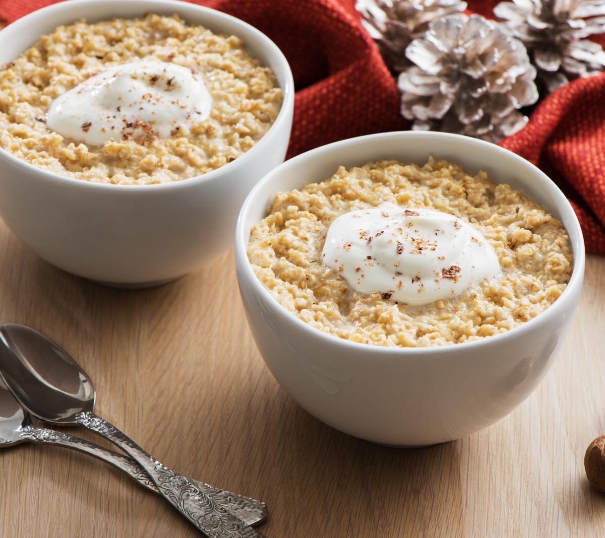Warm Eggnog Oatmeal
