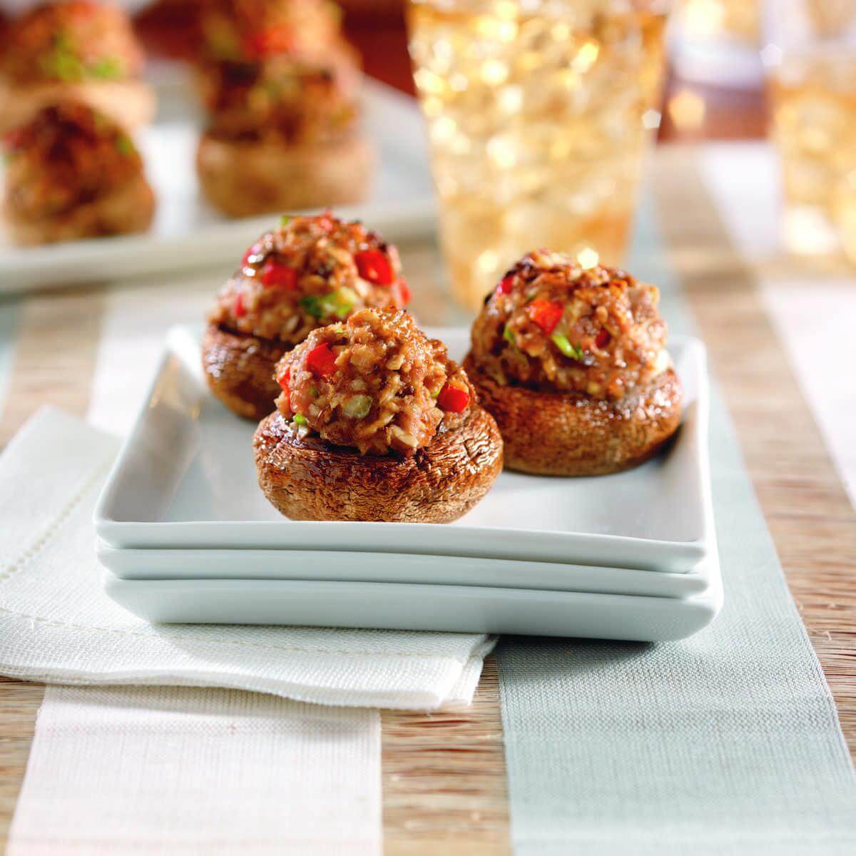 Asian Stuffed Mushrooms