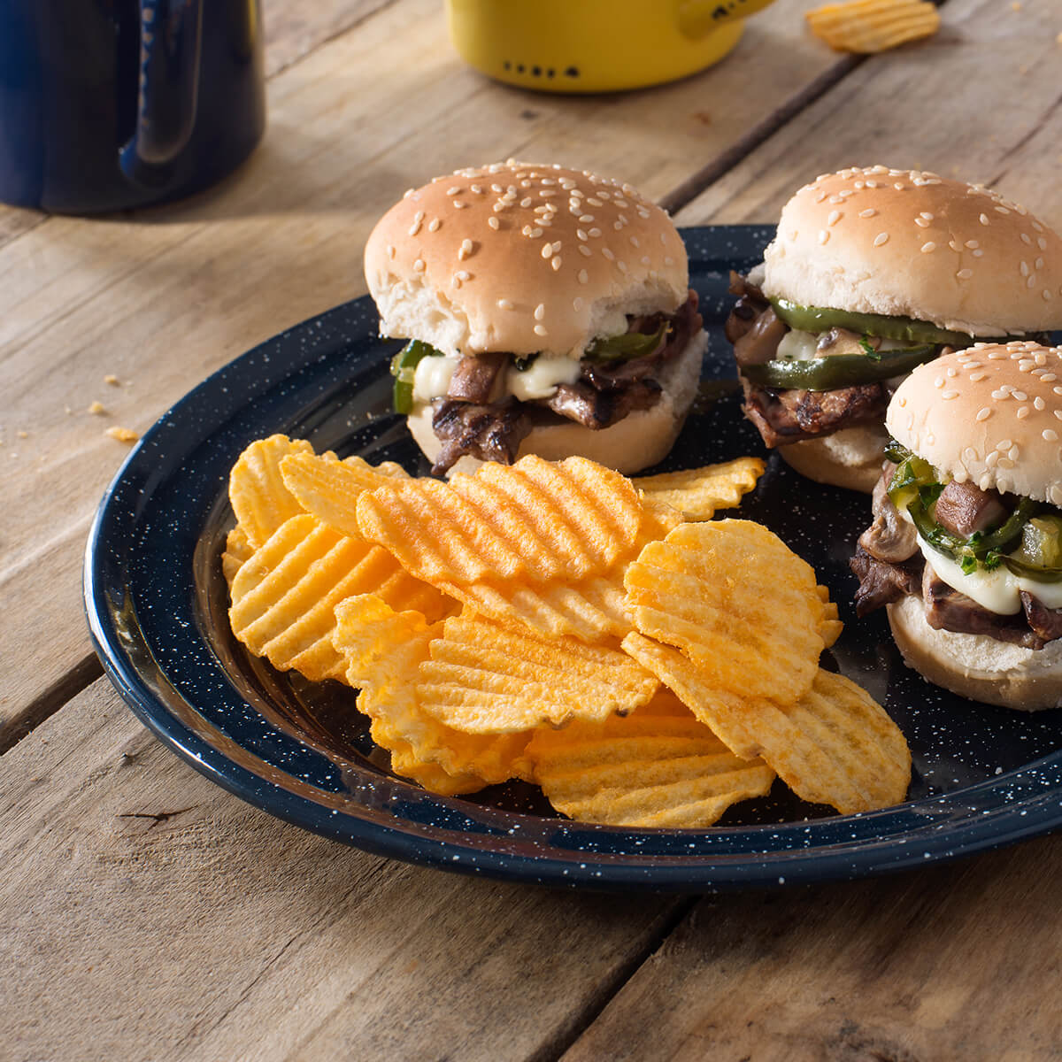 LAY'S Cheddar and Sour Cream Philly Cheesesteak Sliders