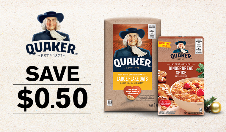 <h3>Add some goodness to your holiday mornings with your favourite Quaker<sup>®</sup> products!</h3>