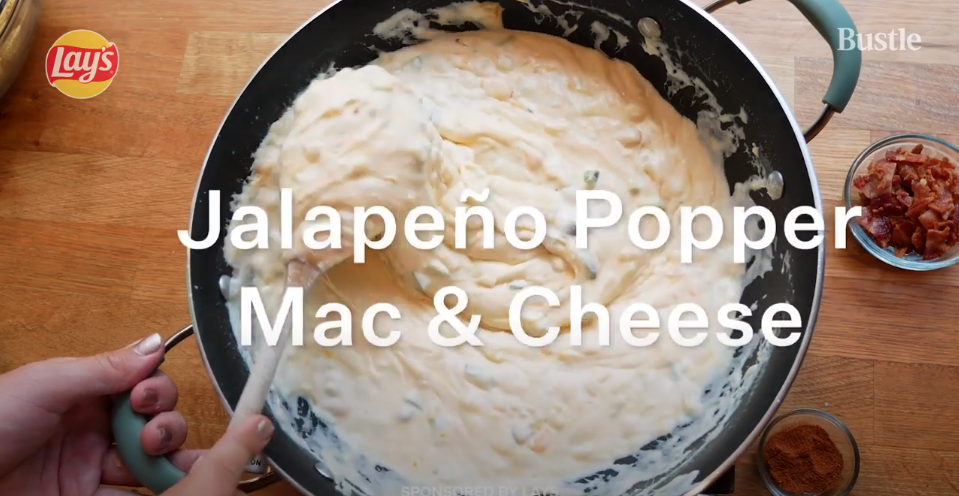 Baked 3-Cheese Jalapeño Popper Mac and Cheese with a LAY'S Poppables Creamy Jalapeño Topping