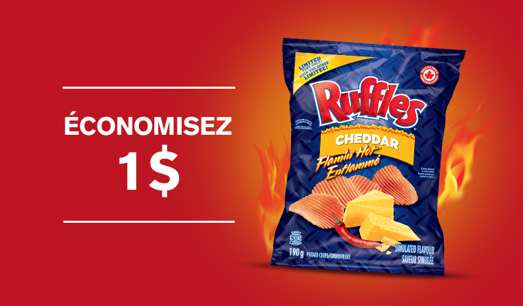 <h3>Envie d’un peu de chaleur? Essayez les NOUVELLES croustilles Ruffles<sup><s>®</s></sup> Enflammé saveur Cheddar</h3>