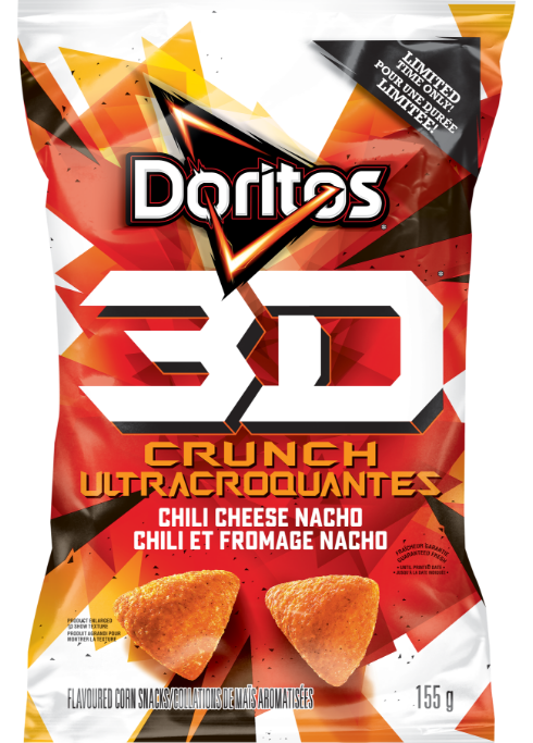 DORTITOS 3D<sup>_TM_</sup> Crunch Chili Cheese Flavoured Corn Snacks