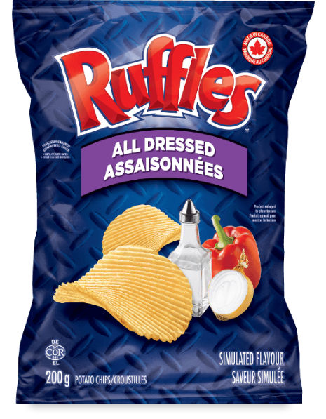 RUFFLES<sup>®</sup> All Dressed Simulated Flavour Potato Chips