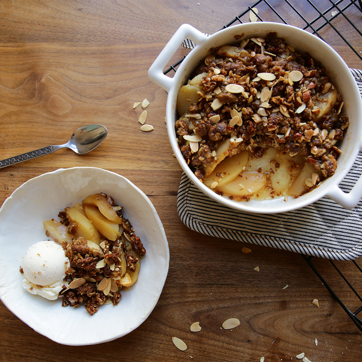 Crumble de manzana y canela