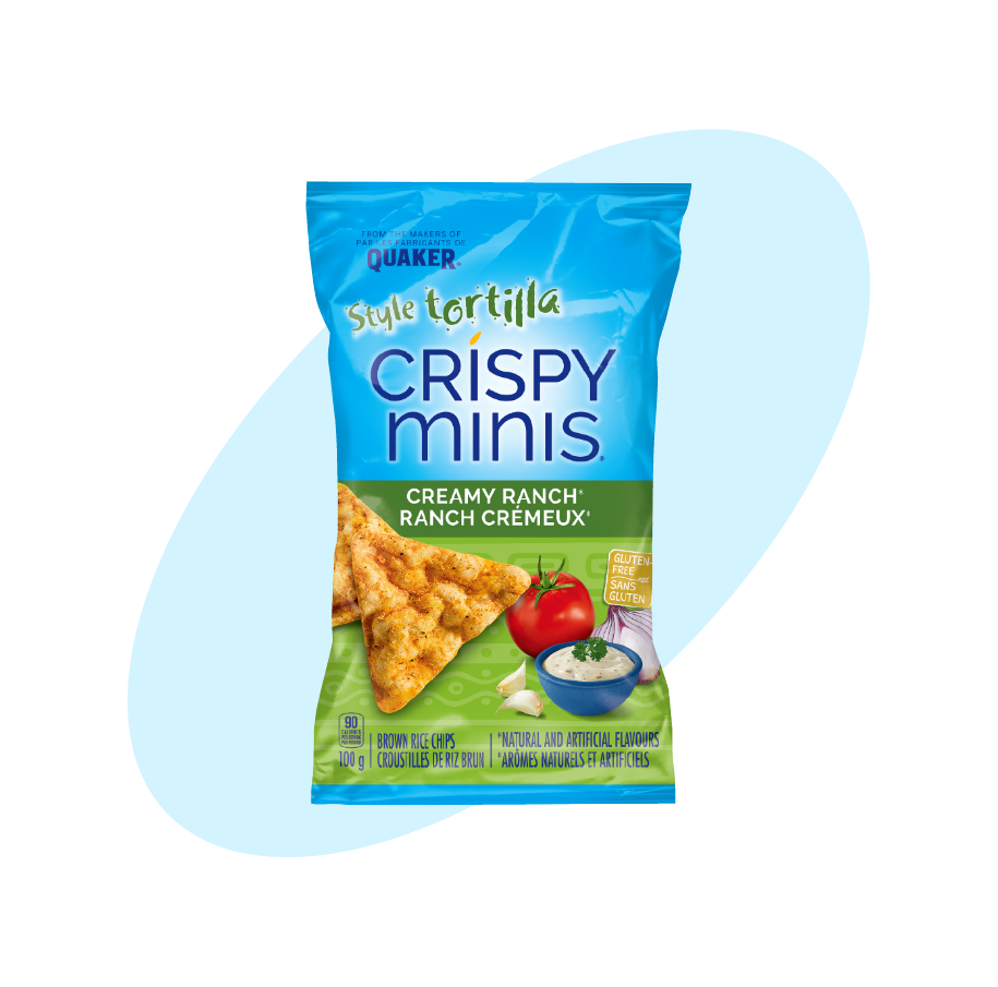 Quaker<sup>®</sup> Crispy Minis<sup>®</sup> Tortilla Style Creamy Ranch Brown Rice Chips