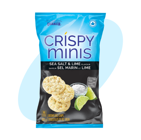 Quaker<sup>®</sup> Croustilles de riz brun Crispy Minis<sup>®</sup> Saveur Sel marin et lime