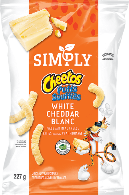 
<span>Cheetos - Grignotines à saveur de fromage Simply CHEETOS® Souffles Cheddar blanc</span>

