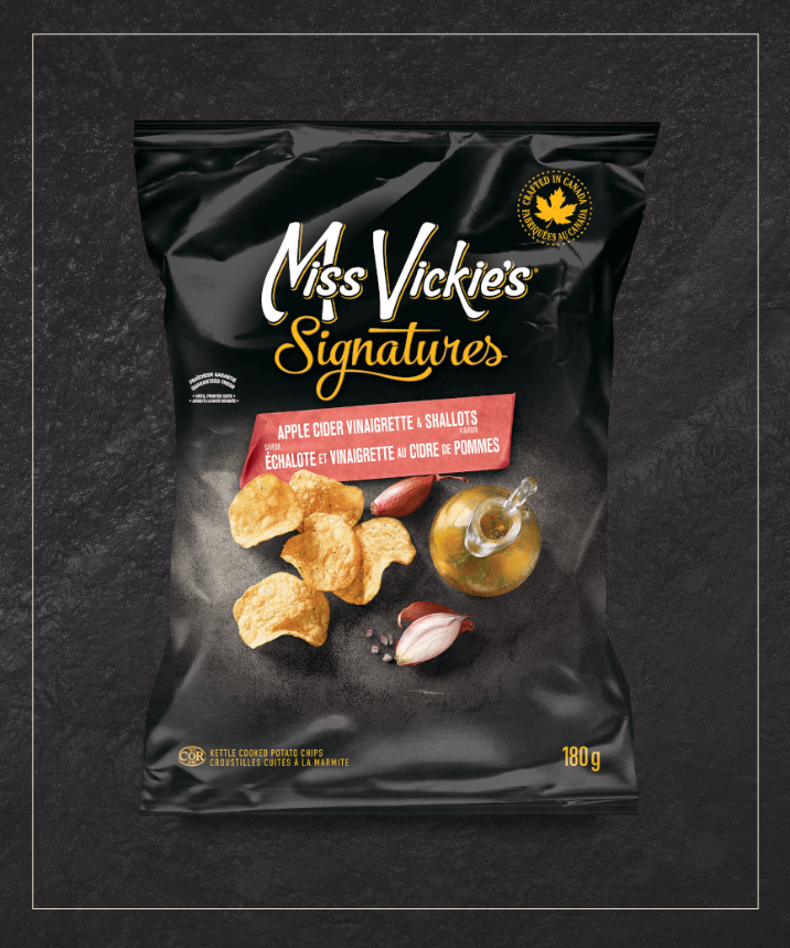 MISS VICKIE’S<sup>®</sup> Signatures Apple Cider Vinaigrette & Shallots Flavour Kettle Cooked Potato Chips