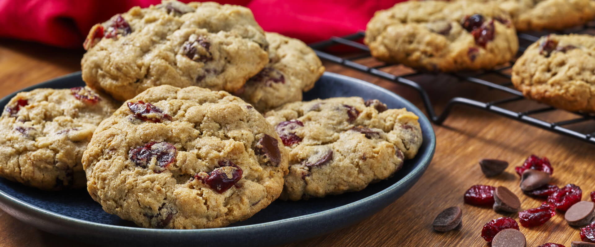 Chocolate Cranberry Oat Cookies