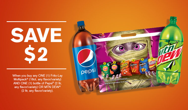 <h3>Spooky savings on your favorite snacks and sodas!</h3>