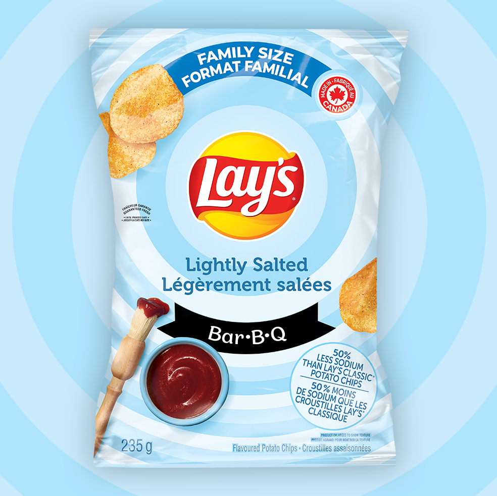 LAY'S<sup>®</sup> Lightly Salted Bar•B•Q Flavoured Potato Chips