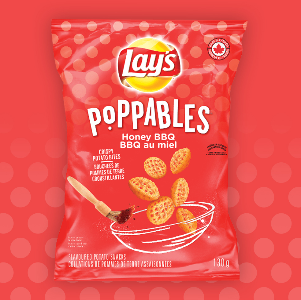 LAY'S POPPABLES<sup>®</sup> Honey BBQ Flavoured Potato Snacks