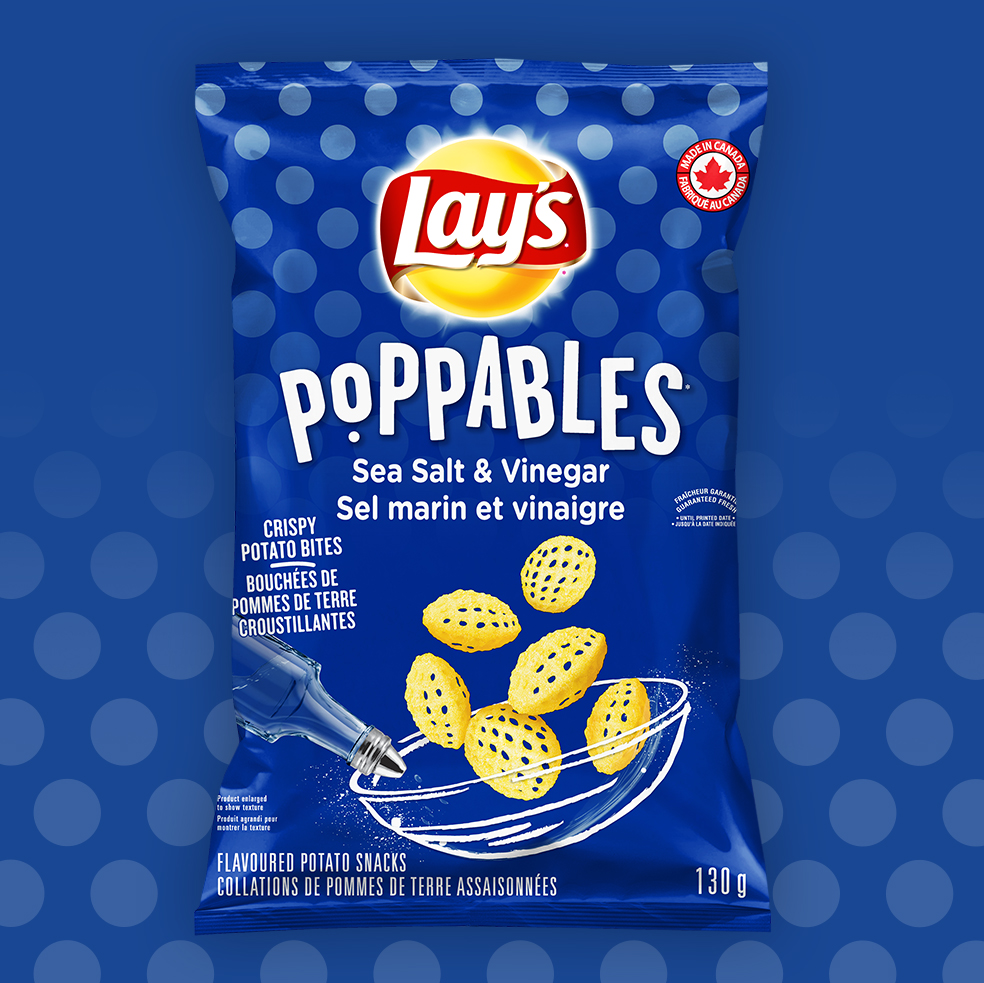 LAY'S POPPABLES<sup>®</sup> Sea Salt & Vinegar Flavoured Potato Snacks