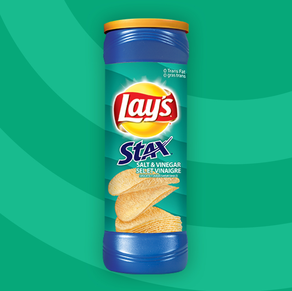 LAY'S STAX® Salt & Vinegar Flavoured Potato Crisps