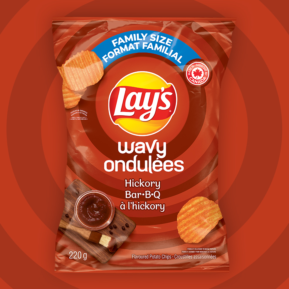 WAVY LAY'S<sup>®</sup> Hickory BBQ Flavoured Potato Chips