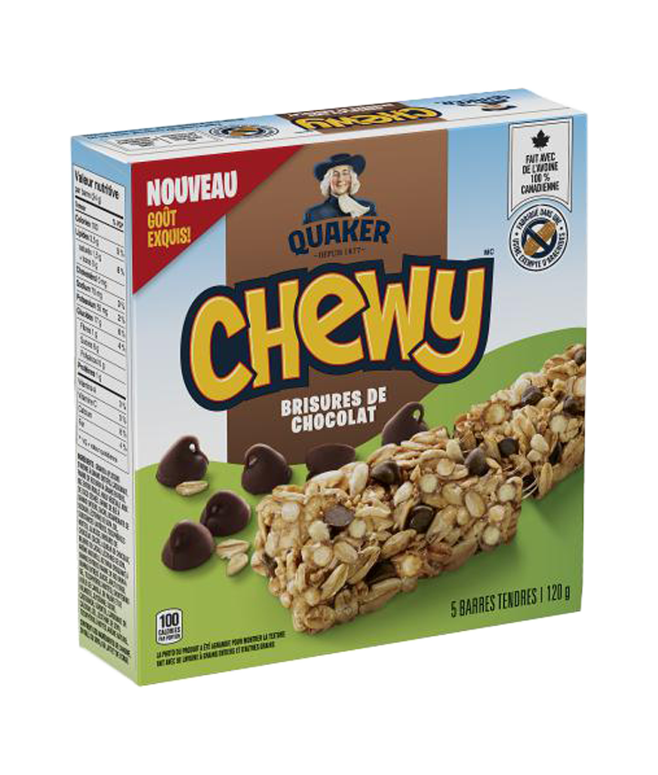 Barres tendres Quaker Chewy<sup>®</sup> – Brisures de chocolat