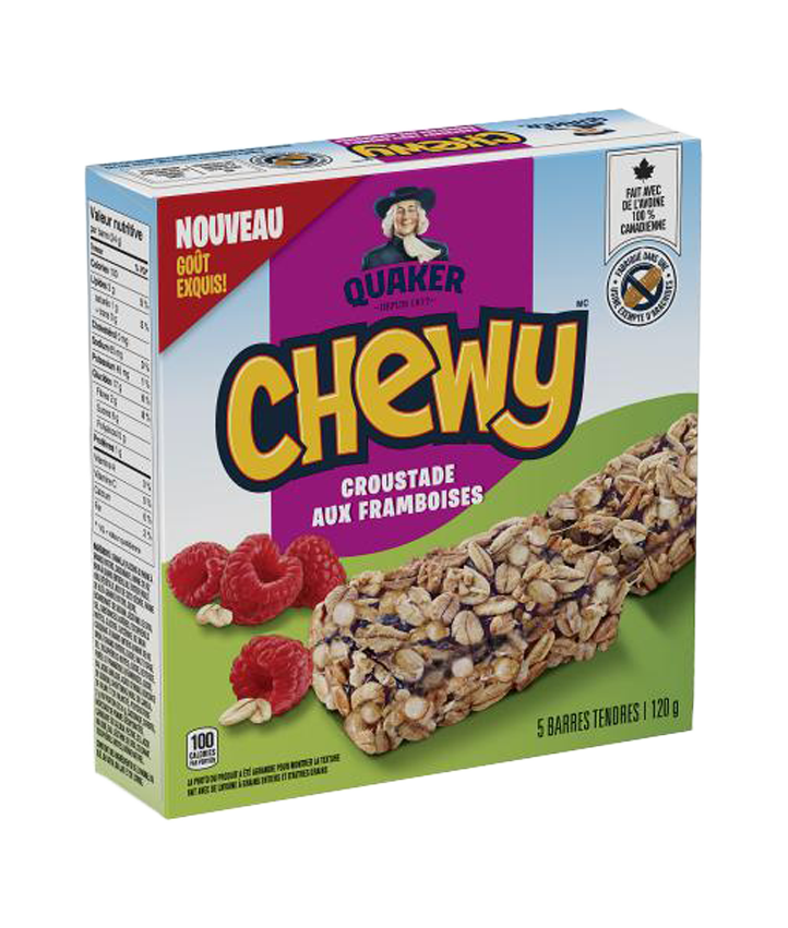 Barres tendres Quaker Chewy<sup>®</sup> – Croustade aux framboises