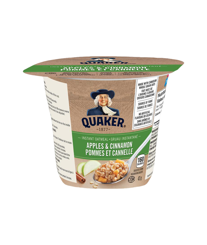 Quaker<sup>®</sup> Apples & Cinnamon Instant Oatmeal Cup