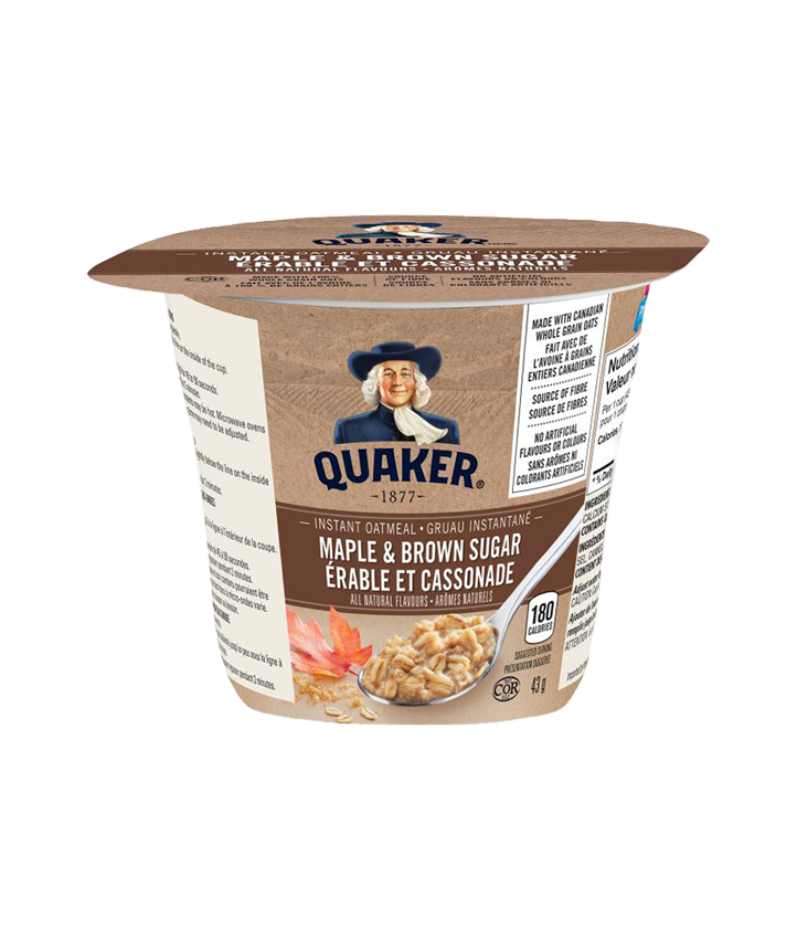 Quaker<sup>®</sup> Maple & Brown Sugar Instant Oatmeal Cup