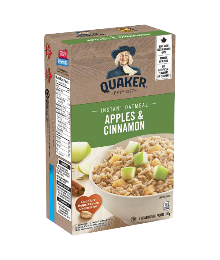 Quaker<sup>®</sup> Apples & Cinnamon Instant Oatmeal