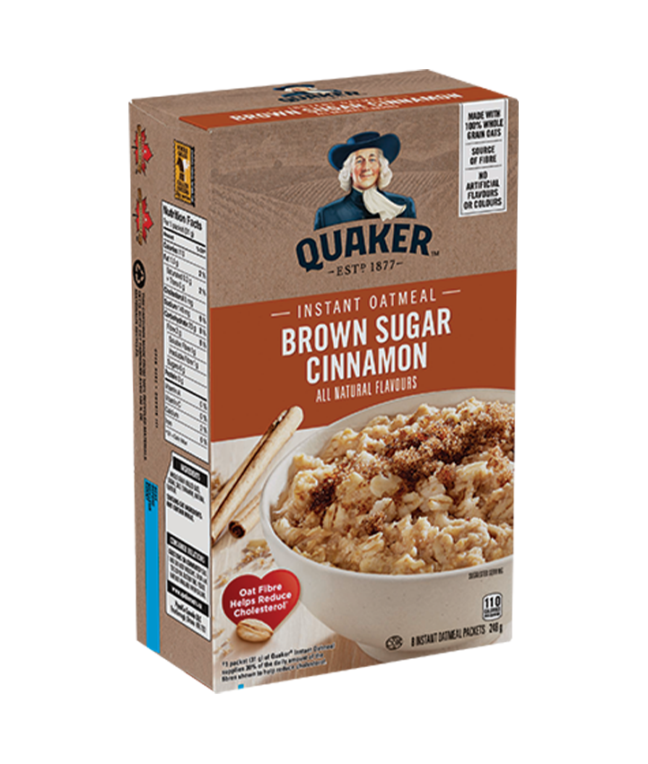 Quaker<sup>®</sup> Brown Sugar Cinnamon Flavour Instant Oatmeal