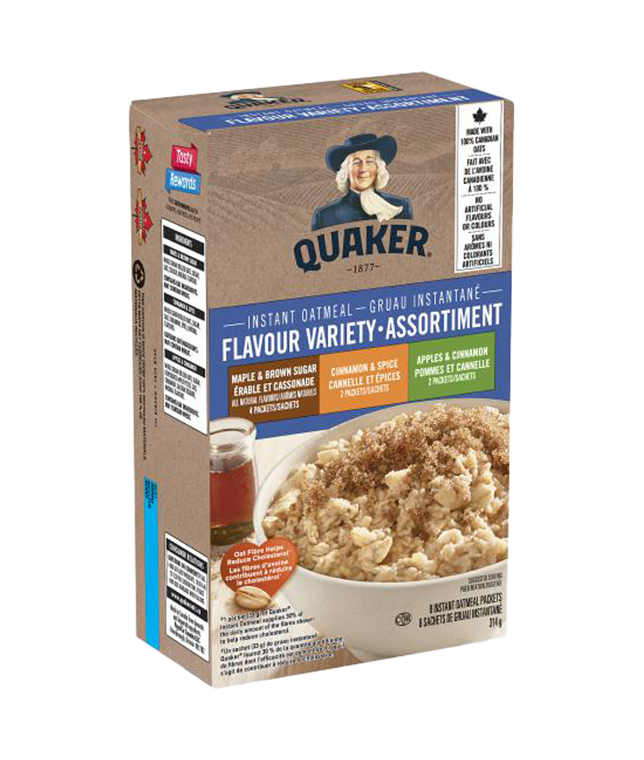 Quaker<sup>®</sup> Instant Oatmeal 3 Flavour Variety Pack