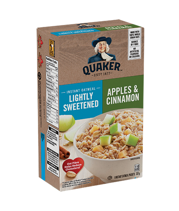 Quaker Lightly Sweetened Apples & Cinnamon Instant Oatmeal