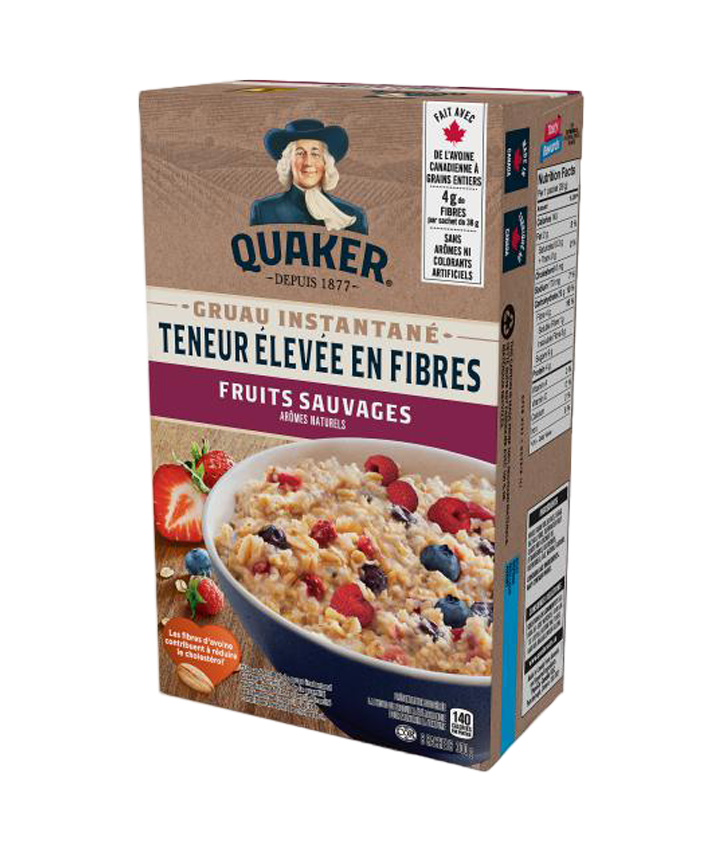 Gruau instantané Quaker<sup>®</sup> Teneur élevée en fibres – Fruits sauvages
