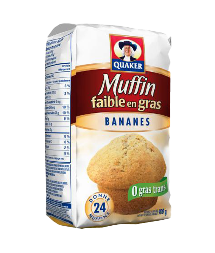 Quaker<sup>®</sup> Mélange à muffins faible en gras Bananes