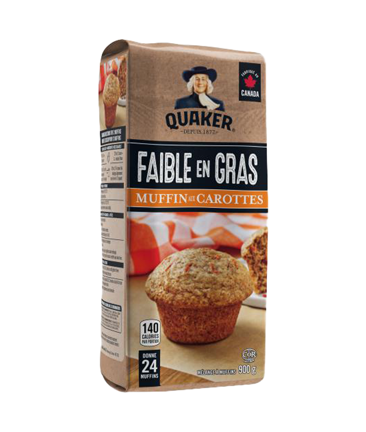Quaker<sup>®</sup> Mélange à muffins faible en gras Carottes