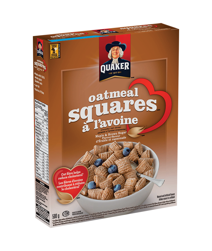 Quaker<sup>®</sup> Oatmeal Squares Maple & Brown Sugar Flavour Cereal
