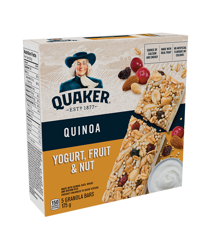 Quaker<sup>®</sup> Nature Barres tendres Quinoa Yogourt, fruits et noix