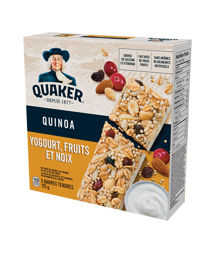 Quaker<sup>®</sup> Nature Barres tendres Quinoa Yogourt, fruits et noix