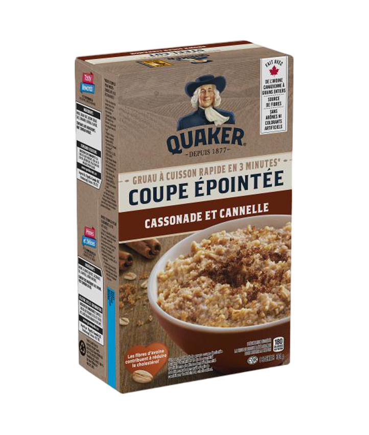 Gruau coupe épointée Quaker<sup>®</sup> à cuisson rapide – Cassonade et cannelle