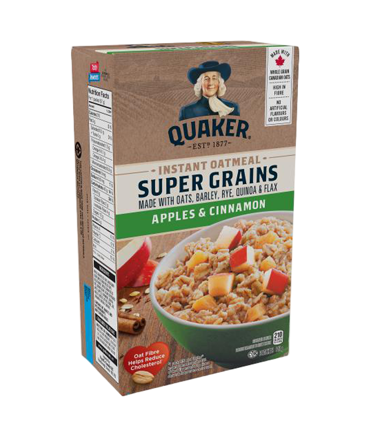 Quaker<sup>®</sup> Super Grains Apples & Cinnamon Instant Hot Cereal