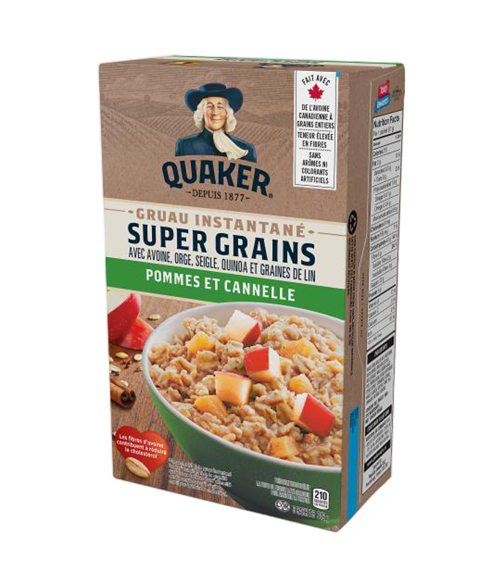 Gruau instantané Quaker<sup>®</sup> Super Grains – Pommes et cannelle