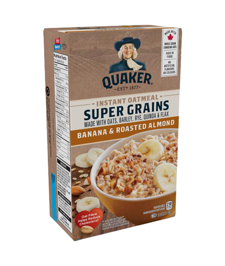 Quaker<sup>®</sup> Super Grains Banana & Roasted Almond Instant Hot Cereal