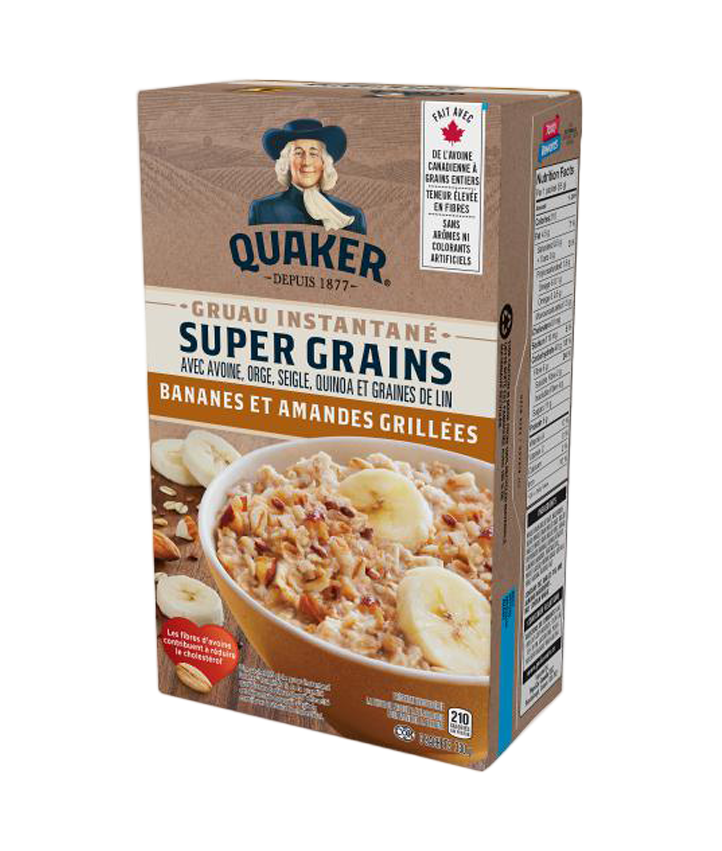 Gruau instantané Quaker<sup>®</sup> Super Grains – Bananes et amandes grillées