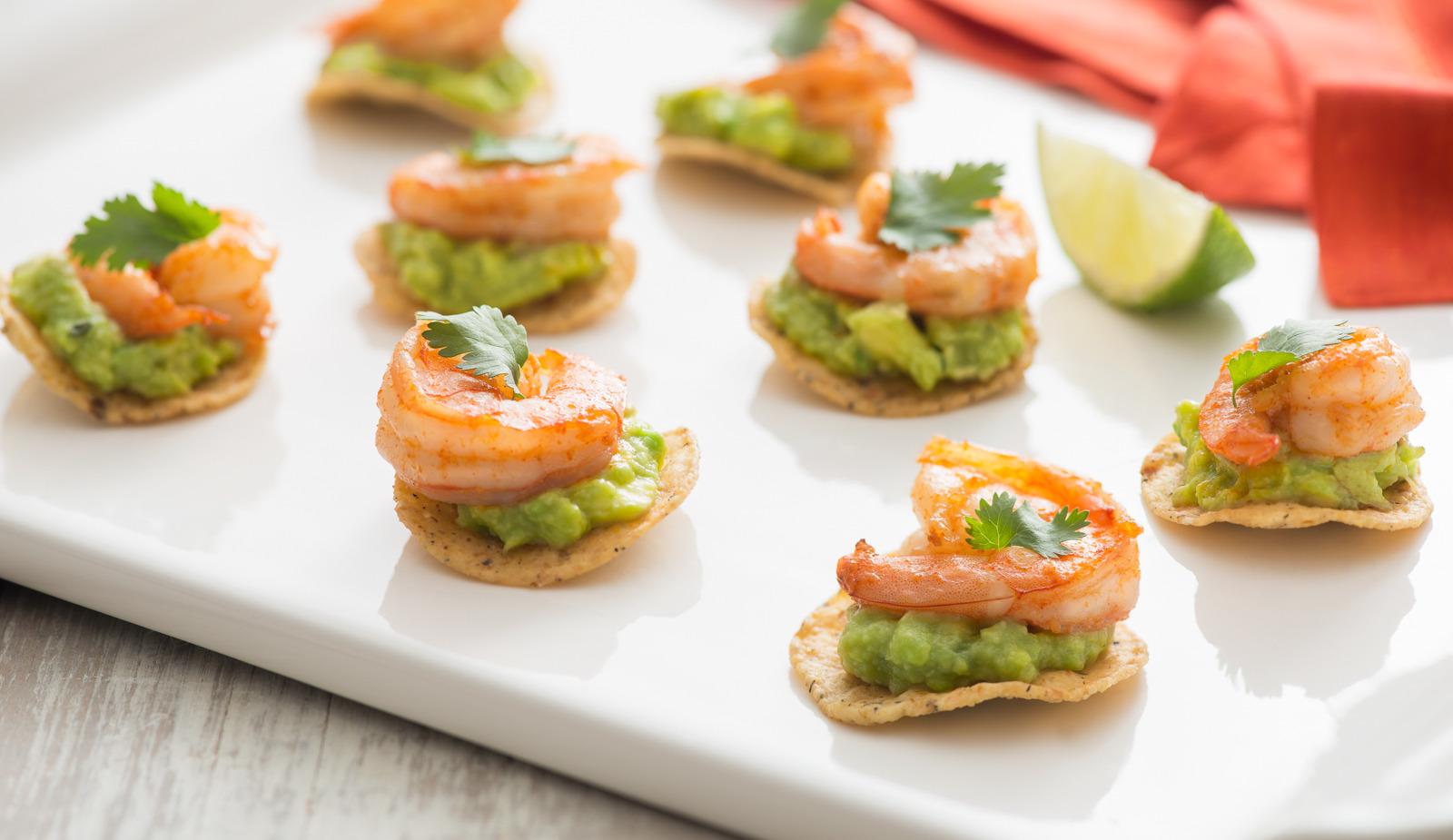 Bouchées tostada aux crevettes