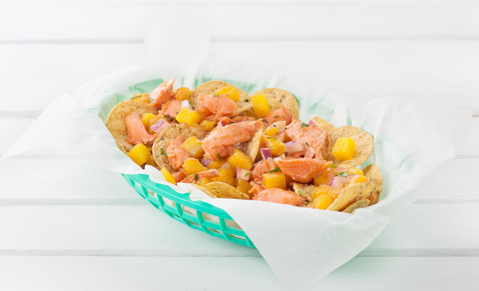 Summer Mango Salsa with Flaked Salmon