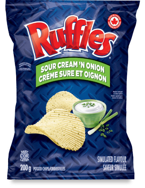 Croustilles RUFFLES<sup>®</sup> Saveur simulée Crème sure et oignon