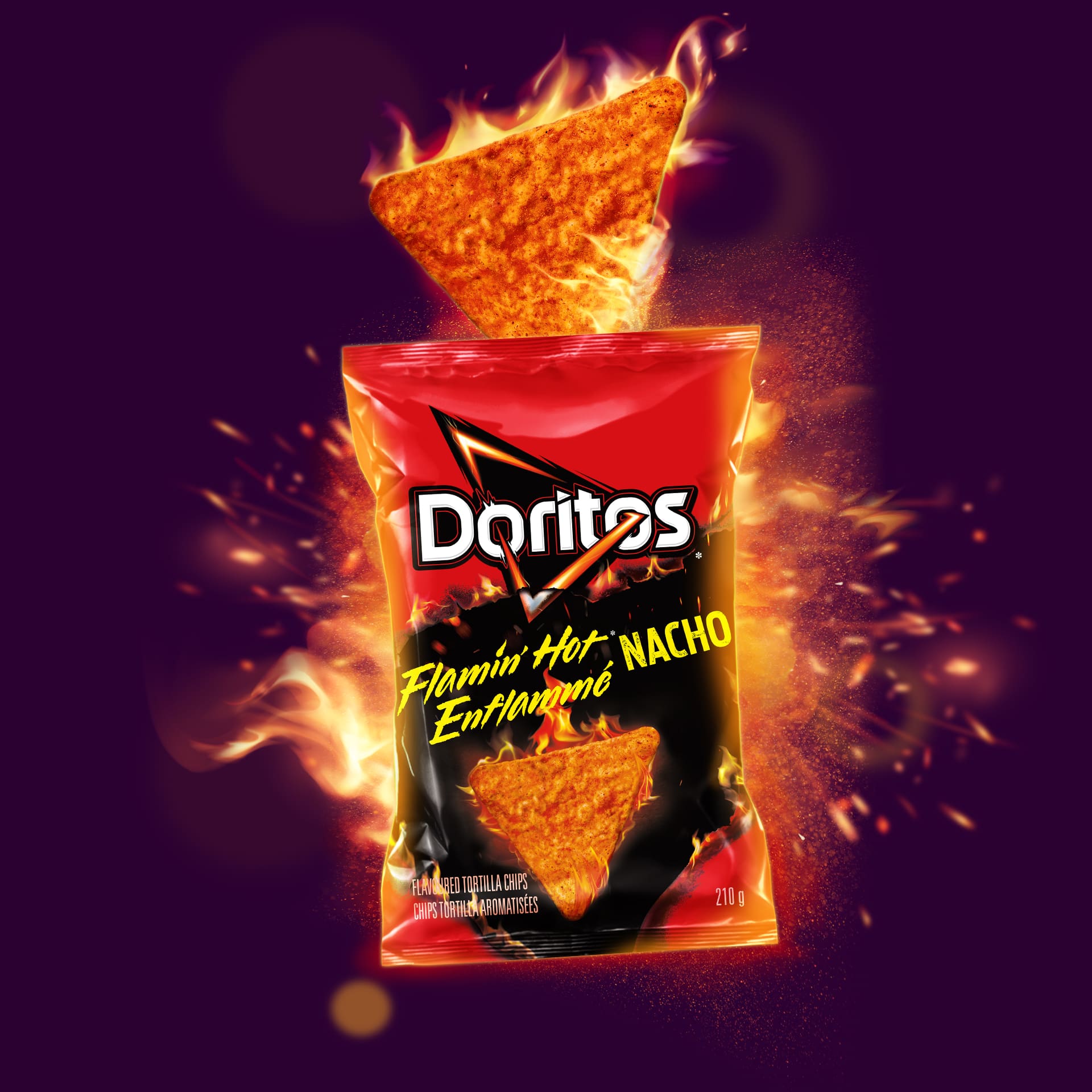 Chips tortilla aromatisées DORITOS<sup>®</sup> Enflammé Nacho