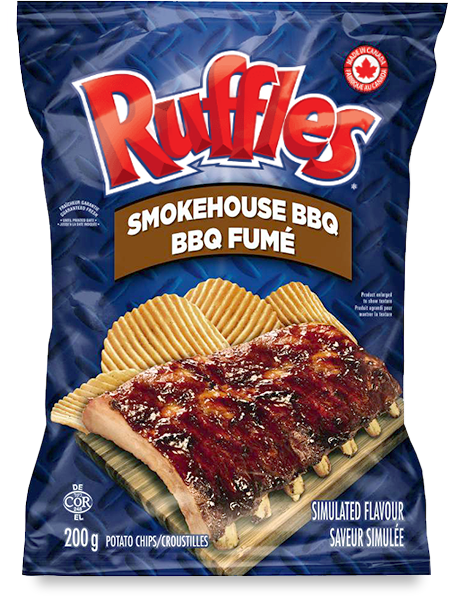 RUFFLES<sup>®</sup> Smokehouse BBQ Simulated Flavour Potato Chips