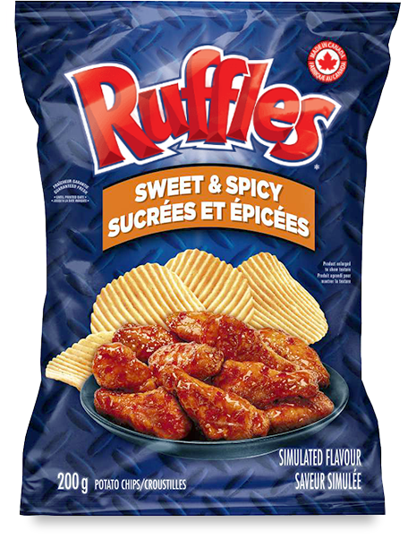 Croustilles RUFFLES<sup>®</sup> Saveur simulée Sucrées Et épicées                                                                