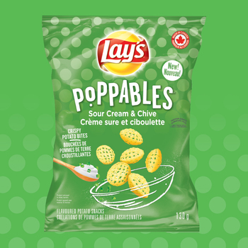 LAY'S POPPABLES<sup>®</sup> Sour Cream & Chive Flavoured Potato Snacks